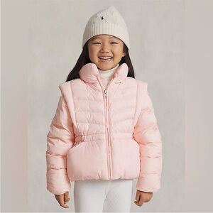 Polo Ralph Lauren Light Pink Puffer Jacket Coat